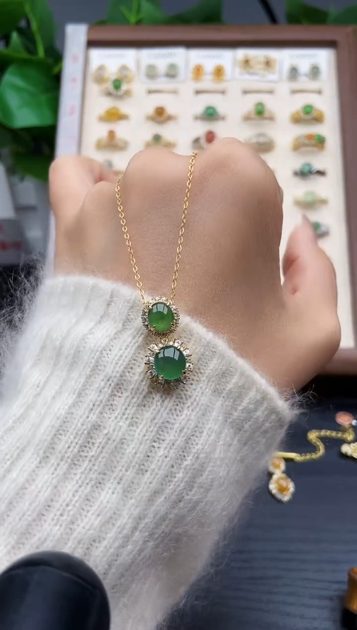 银S925镶嵌戒指翡翠12