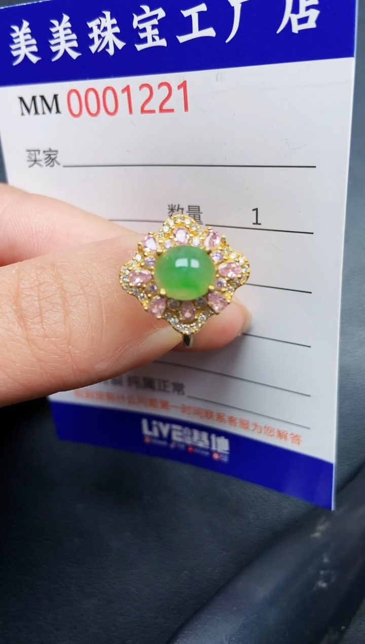 翡翠银S925镶嵌颈饰1221