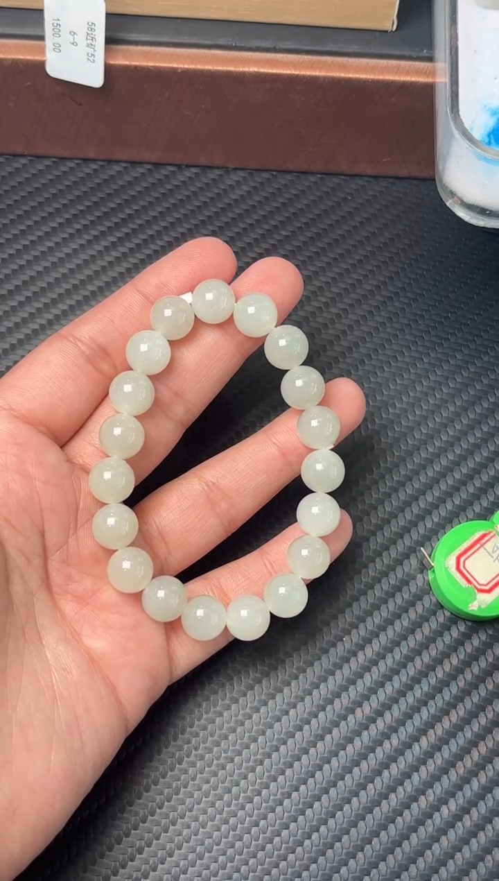 未镶嵌手串和田玉黑山微色差卡10