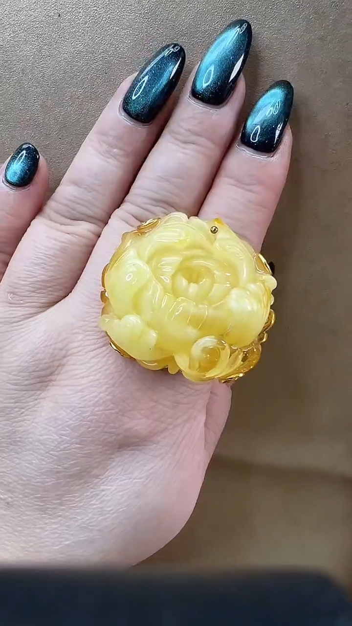 琥珀颈饰未镶嵌戒指