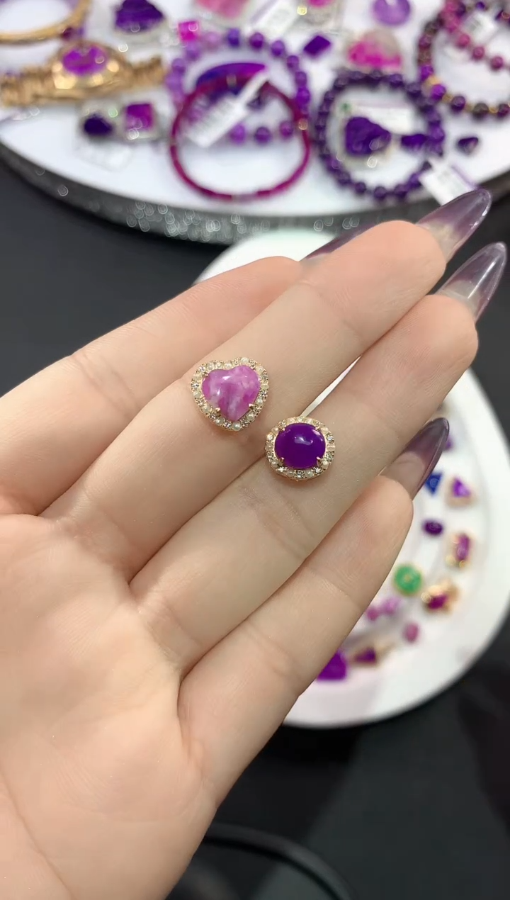 苏纪石（舒俱来）18K金镶嵌.c*c潘潘（一对）