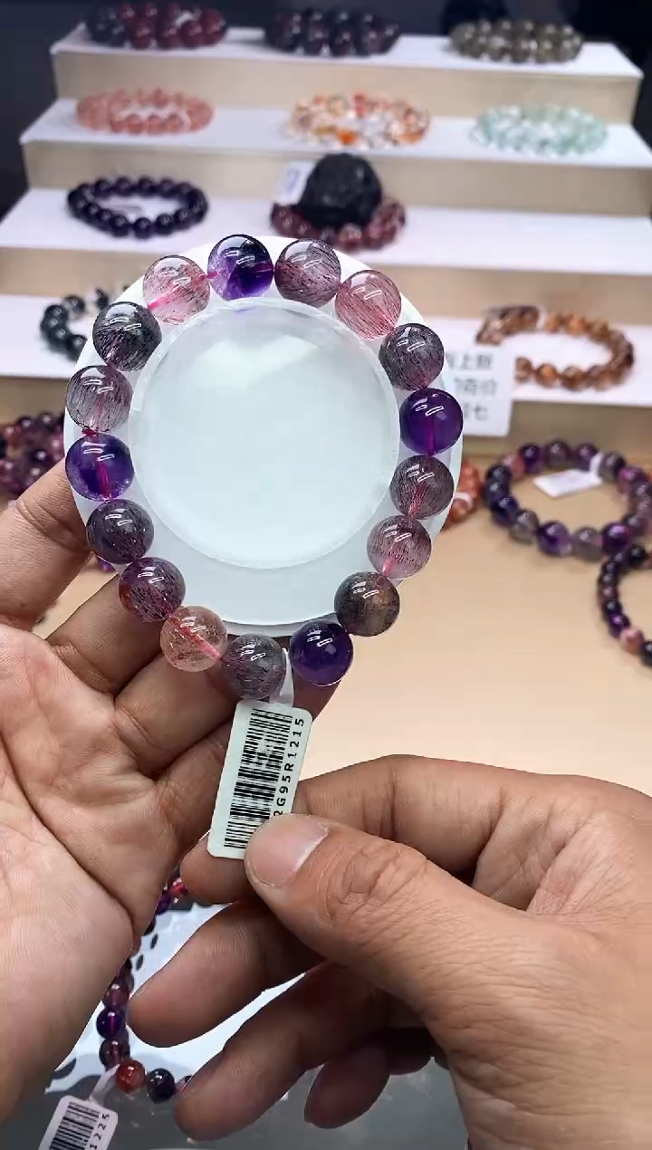 【闪购商品】水晶手链未镶嵌黑加仑超七单圈12m+