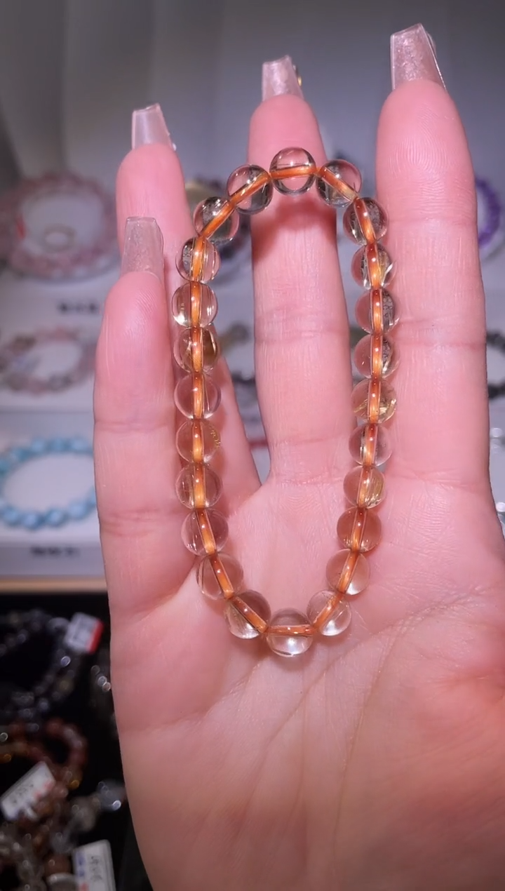 【闪购商品】水晶手链未镶嵌金发晶7.7mm左右