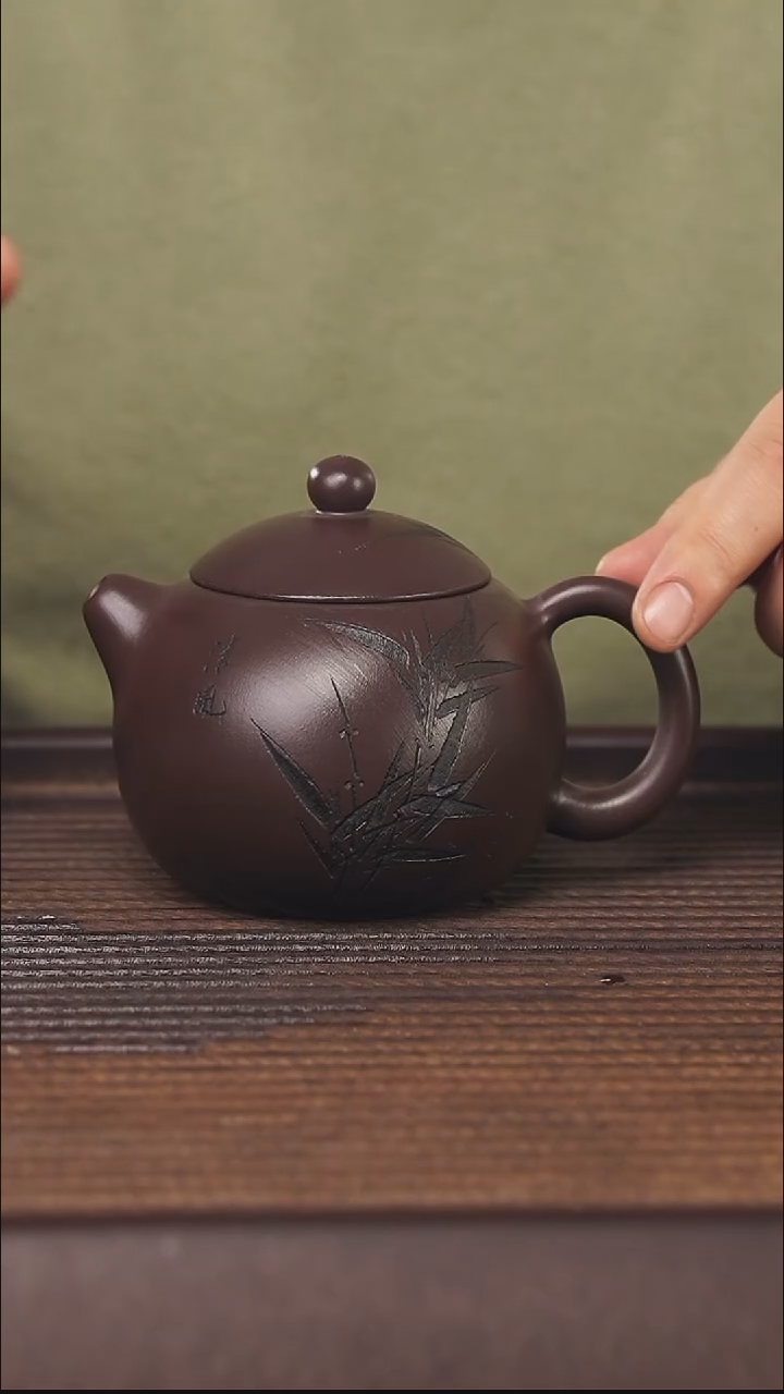 【闪购商品】紫砂茶壶220cc古天青顾氏手工紫砂