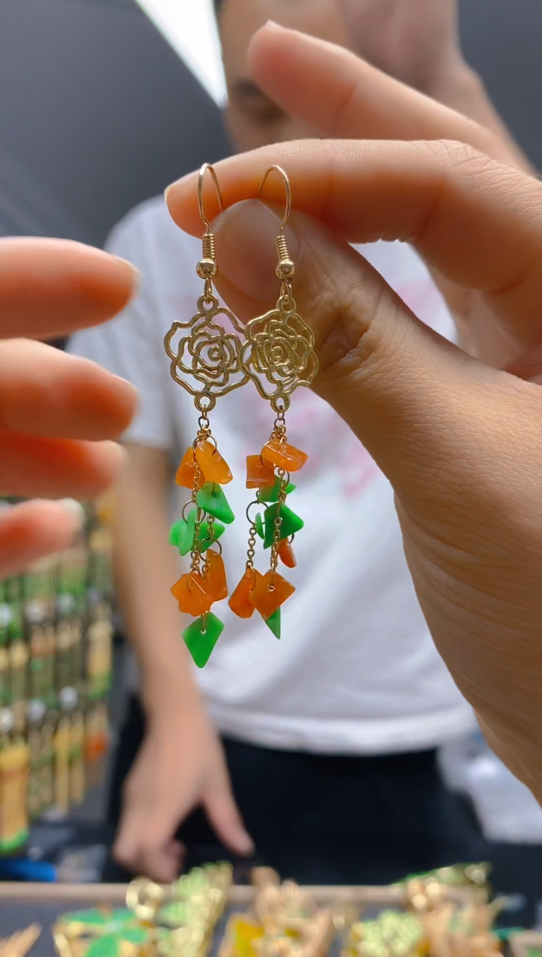 【闪购商品】翡翠耳饰合金0383翡翠耳钩