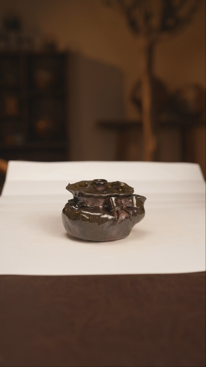 【闪购商品】杯282北山老师柴烧紫砂暗夜玫瑰