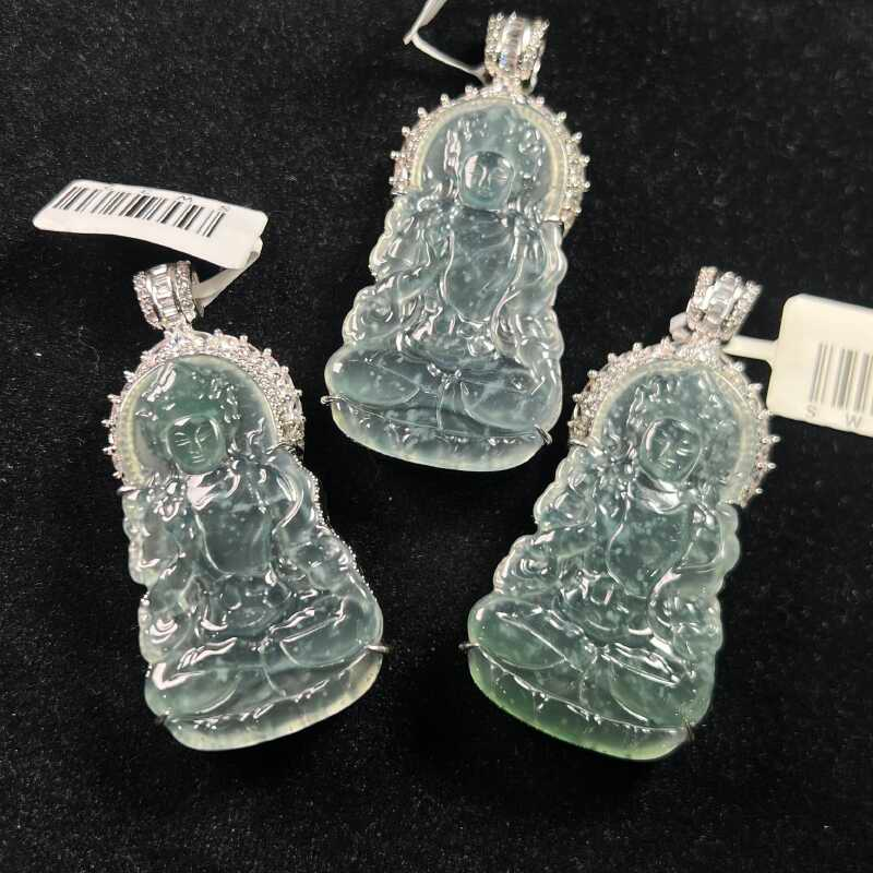 天然A货翡翠SW32观音吊坠多样性发其一