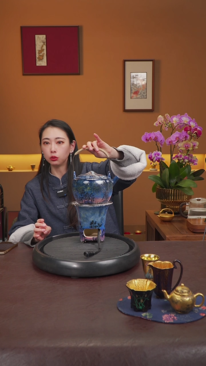 【闪购商品】杯【宜景窑莫奈的花园】手绘星空煮水壶+炉子