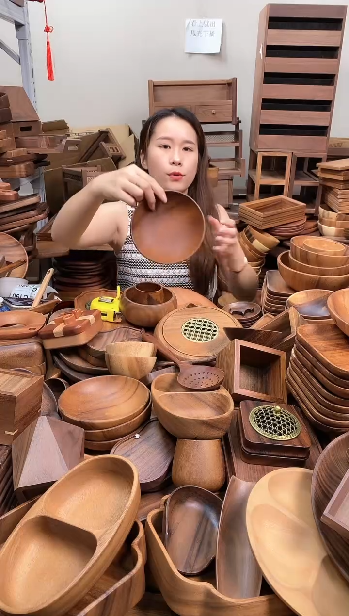 木   南美胡桃木深碟15*5cm    内销