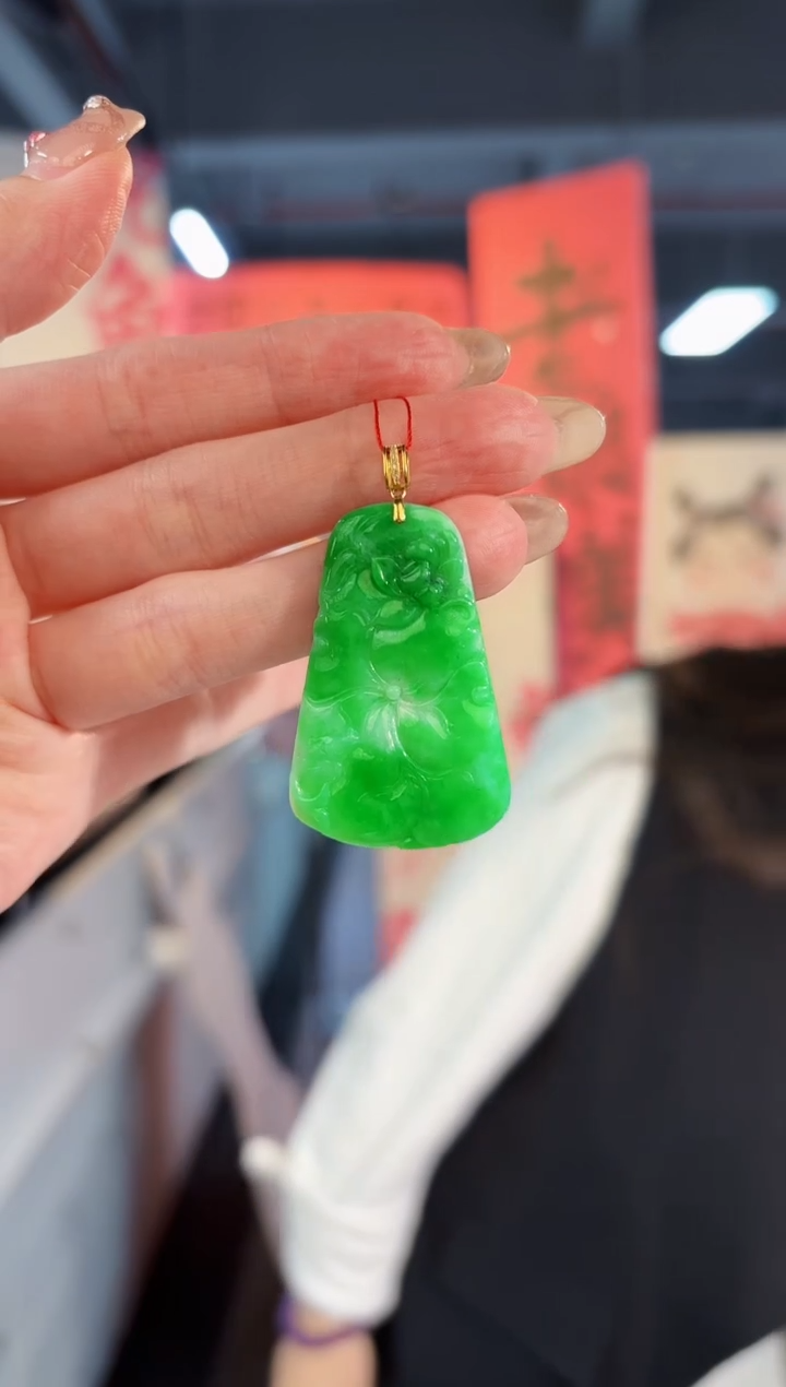 【闪购商品】翡翠颈饰18K金镶嵌缅料A货/支持复检/一件