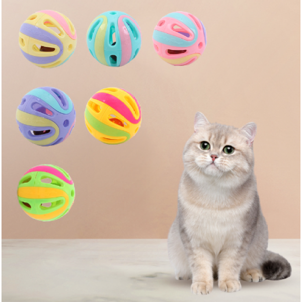猫玩具猫咪发声玩具球宠物逗猫玩具铃铛猫抓球双色响铃球猫猫玩具