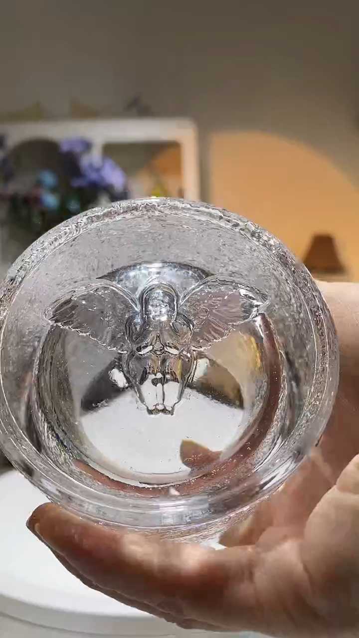 【闪购商品】水晶玻璃2只XQ艺术天使杯厚底