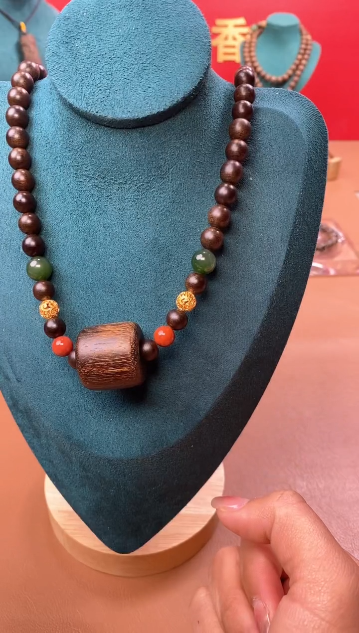 【闪购商品】沉香手串M玉化紫08三圈+虎斑留疤白沉香木雕顶珠