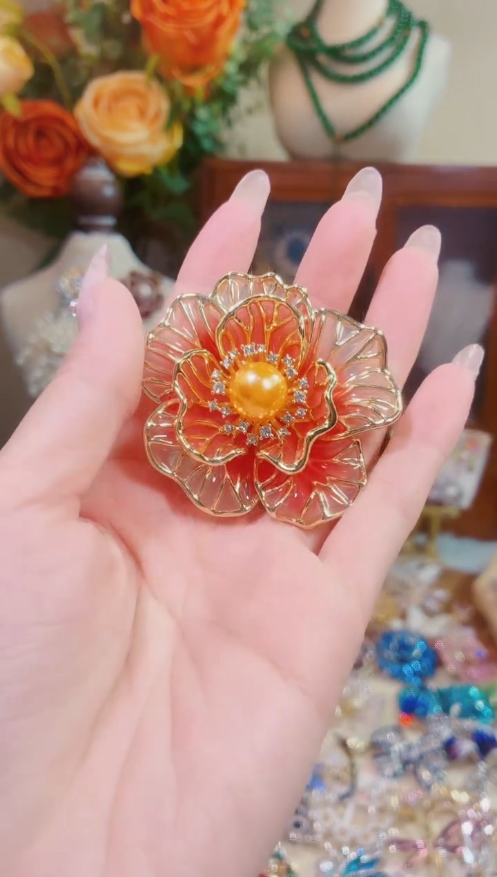 合成立方氧化锆铜合金金色花