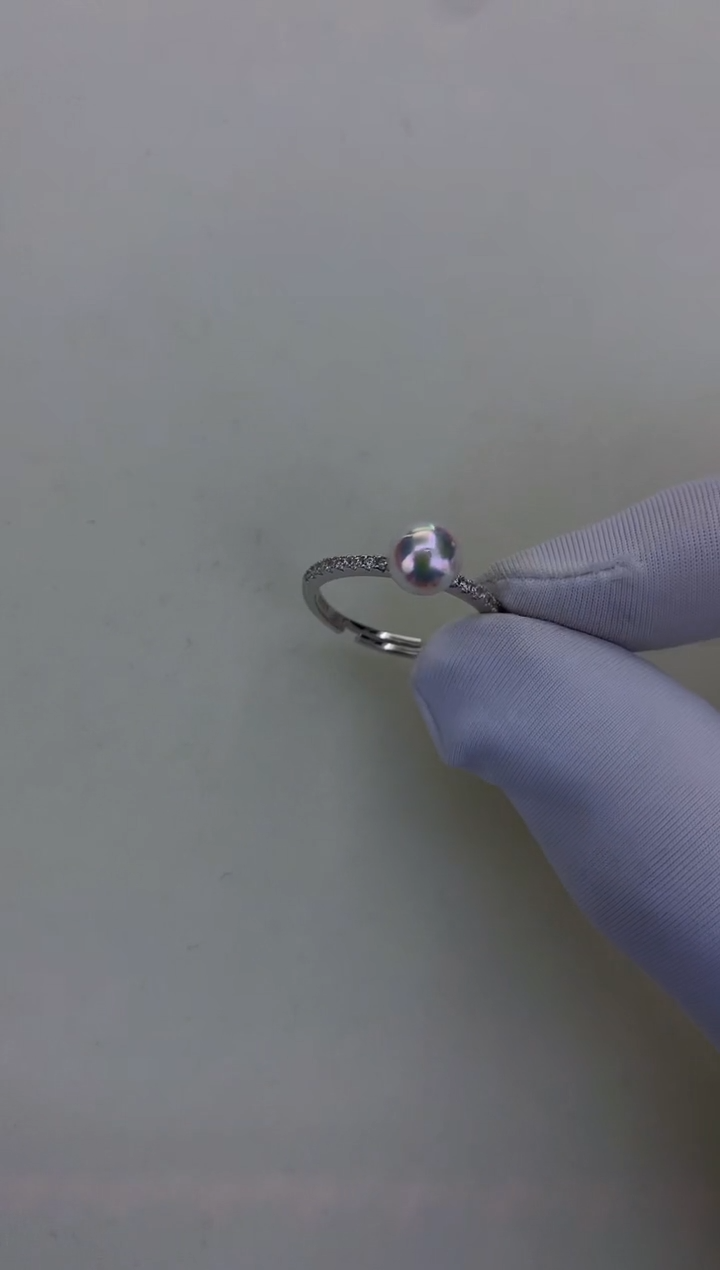 银S925镶嵌DA海水珍珠 GD029 戒指 