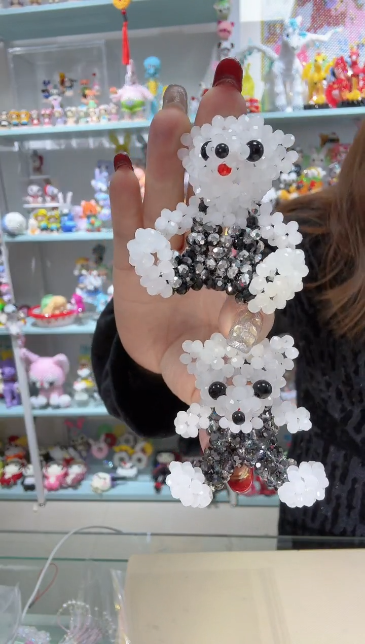 玻璃0466成品泰迪熊1个男熊黑色