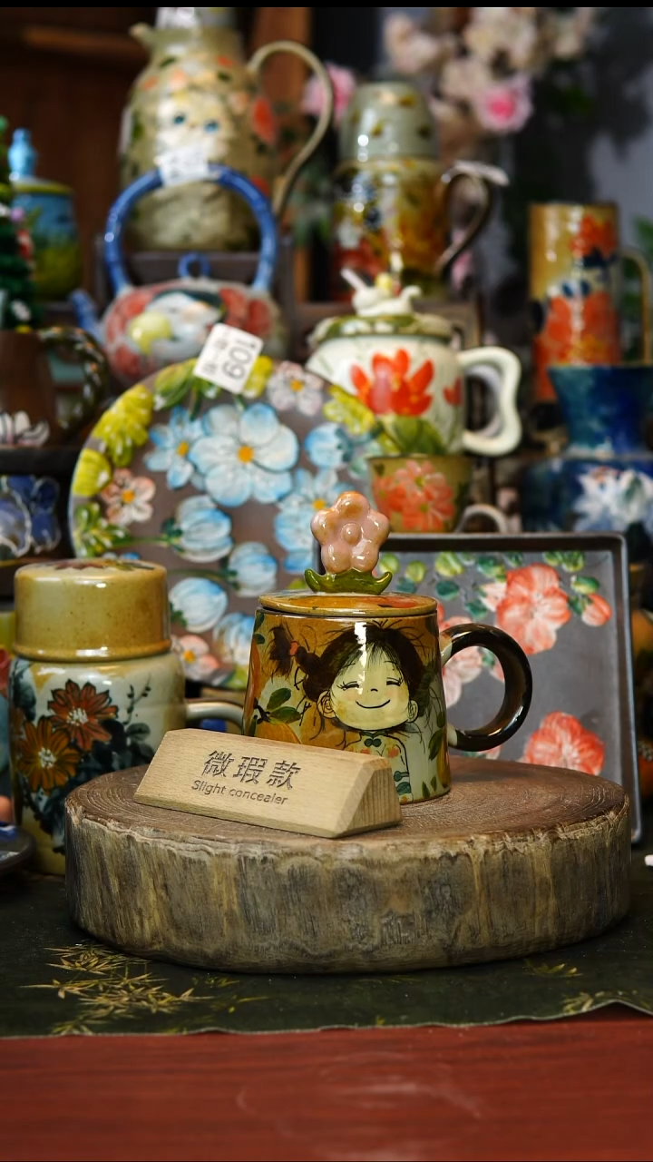 花瓶微瑕143景德镇手工釉下彩陶瓷