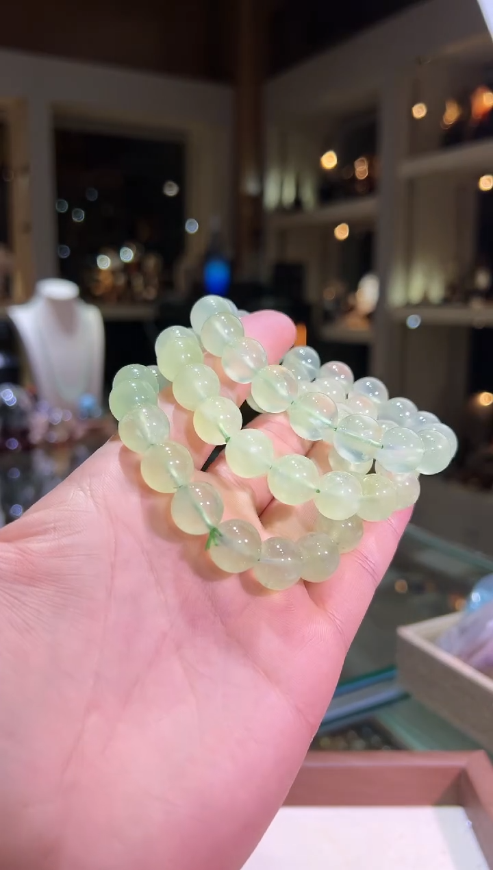 葡萄石未镶嵌手串12mm+葡萄石（多样性发一）