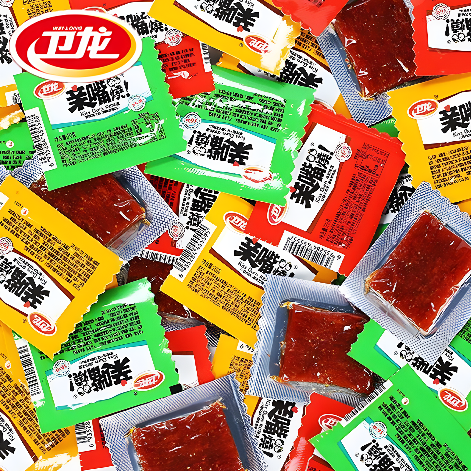 【买50包送30包】卫龙亲嘴烧辣条香辣麻辣小吃大刀肉休闲解馋小零食