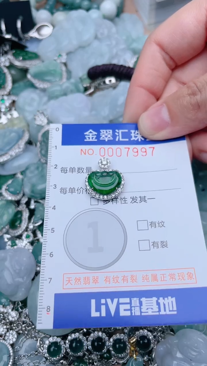 翡翠未镶嵌颈饰7987.........1