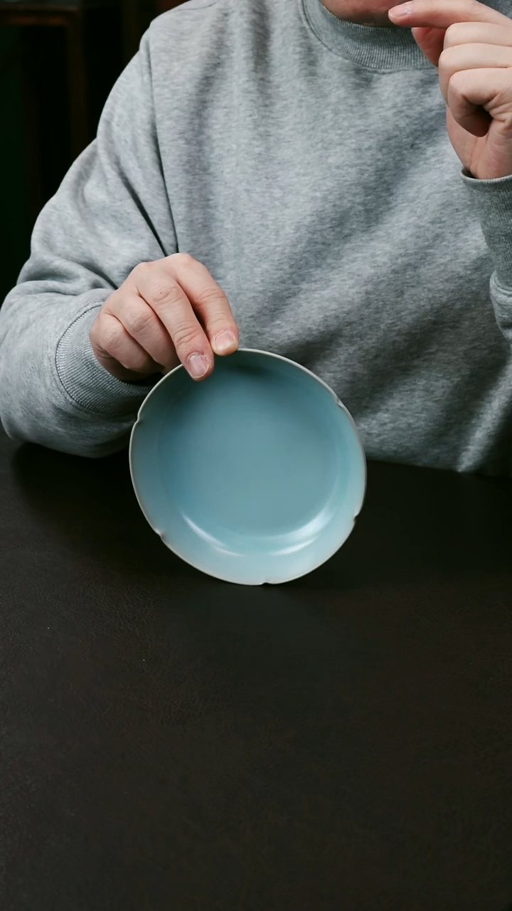 【闪购商品】其他汝官窑小葵口洗12