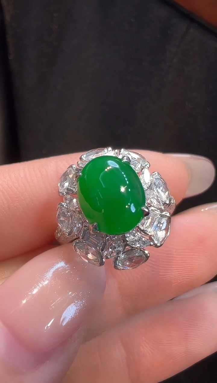 18K金镶嵌戒指翡翠AL6