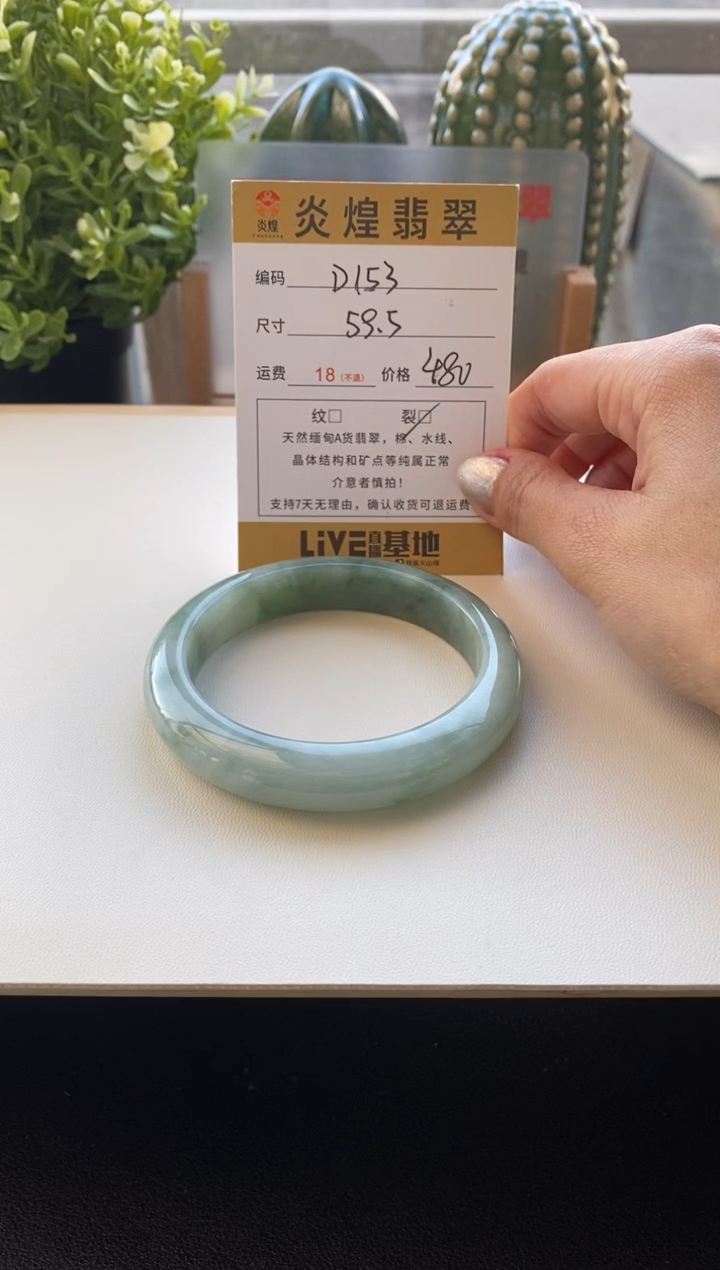 未镶嵌手镯翡翠圈口59.5编码D153