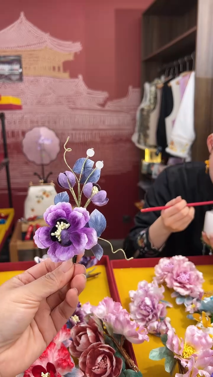 【闪购商品】刺绣非遗绒花（发饰）