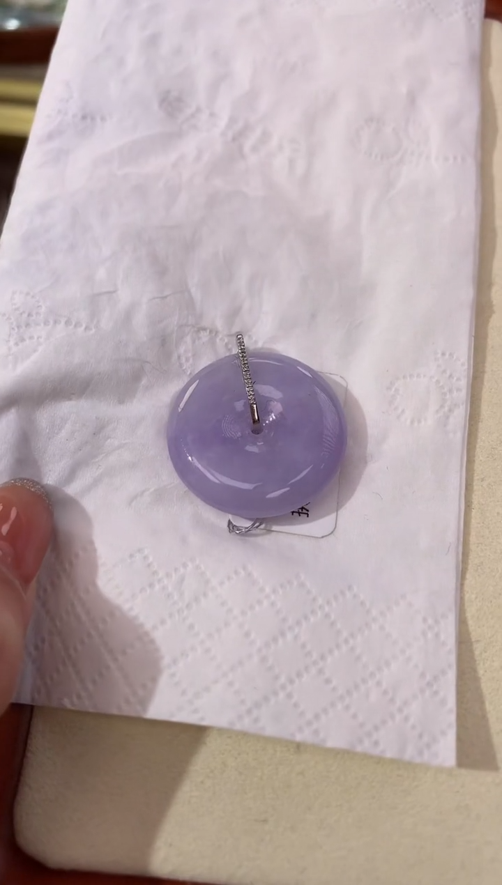 【闪购商品】翡翠颈饰18K金镶嵌天然缅甸a货翡翠