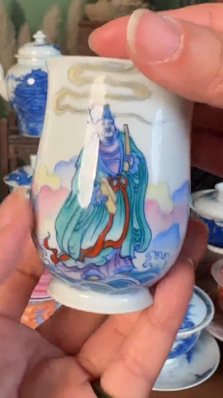 杯子陶景德镇手工手绘柴窑茶具U170