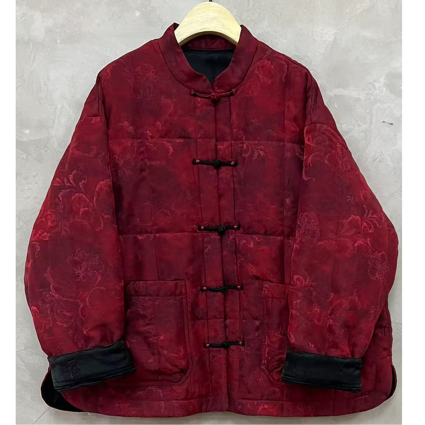 西子分享 4030 古蘭木 提花盘口 中式复古【棉衣】