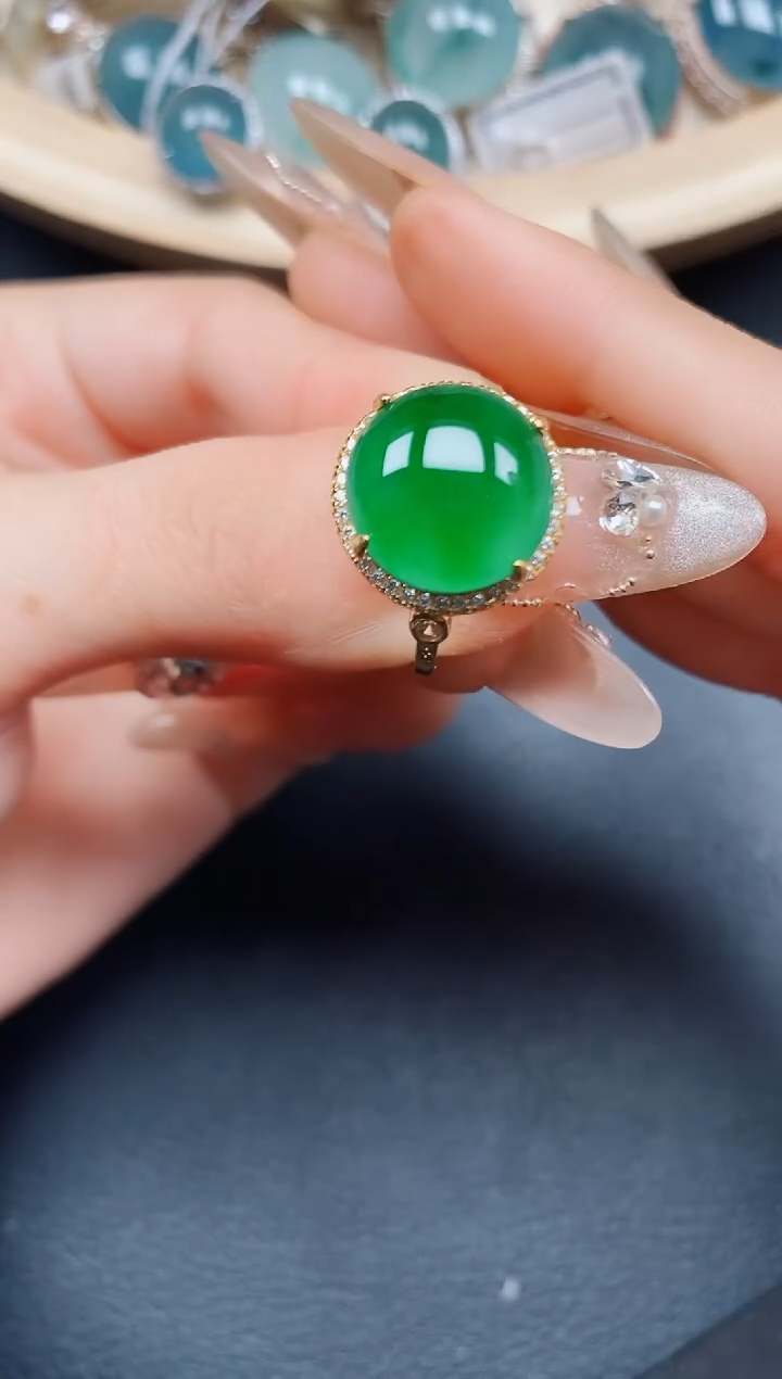 【闪购商品】翡翠戒指银S925镶嵌翡翠