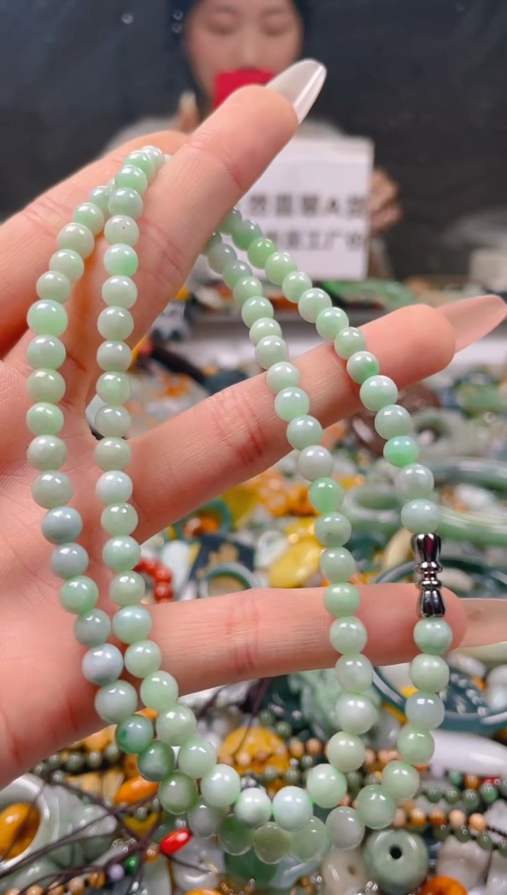 【闪购商品】翡翠颈饰未镶嵌5-6MM/B/翡翠A货一图一物