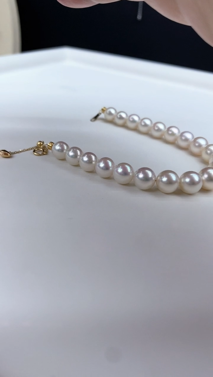【闪购商品】海水珍珠手链18K金镶嵌6-9mm