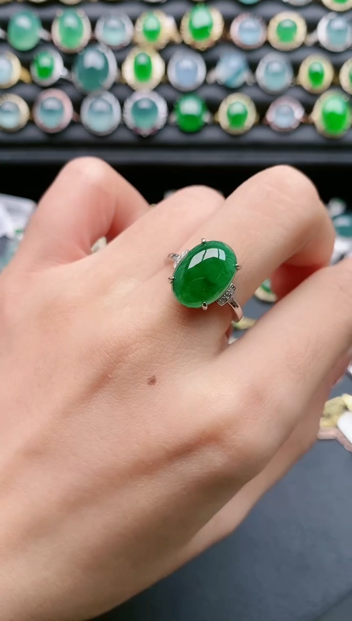 【闪购商品】翡翠戒指银S925镶嵌1111111
