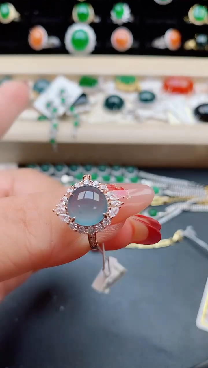 【闪购商品】翡翠戒指银S925镶嵌0580550