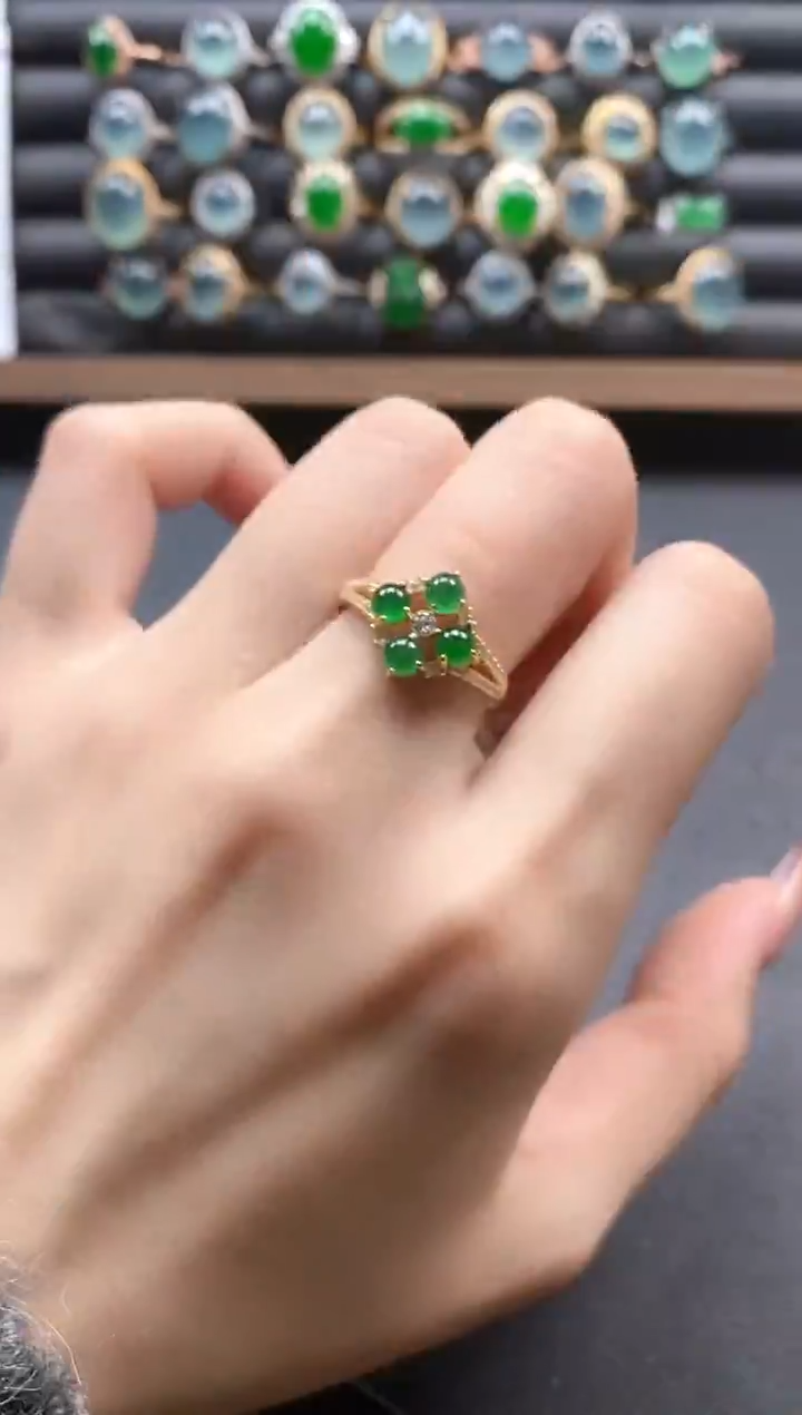 银S925镶嵌戒指翡翠5151-2