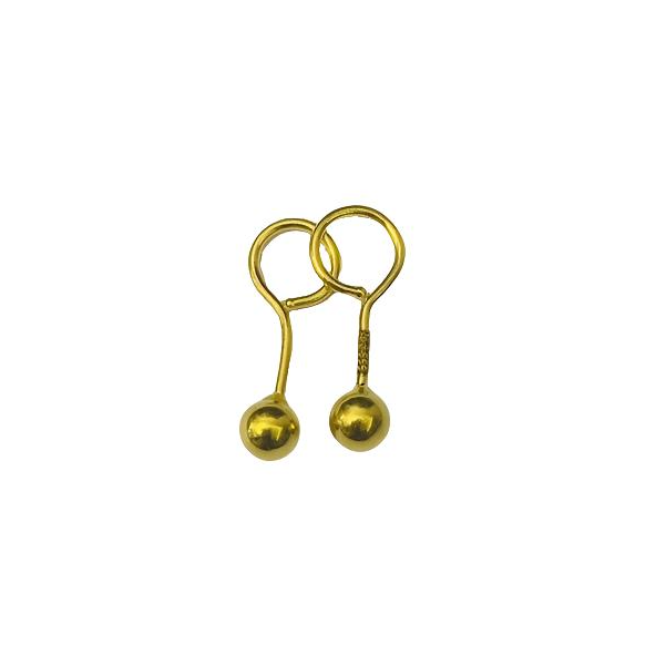 水贝黄金足金999光面豆豆3MM耳钉一对DP1110