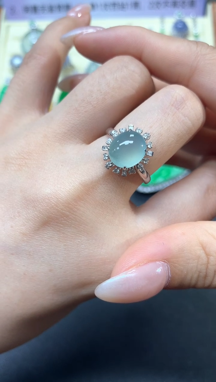 【闪购商品】翡翠戒指18K金镶嵌戒指|2600+260
