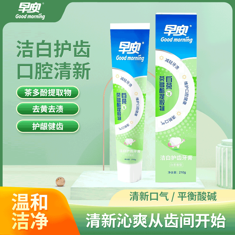 洁白护齿清新口气牙膏