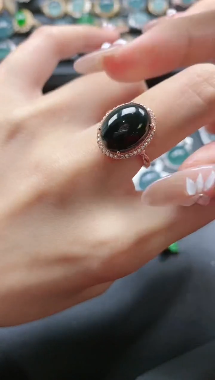 【闪购商品】翡翠戒指银S925镶嵌51511