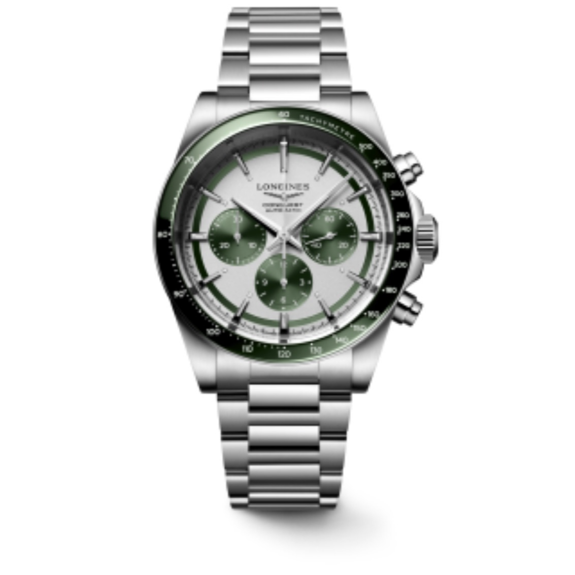 99新 Longines/浪琴 喜物/康卡斯L3.835悦动计时42mm绿圈/全套