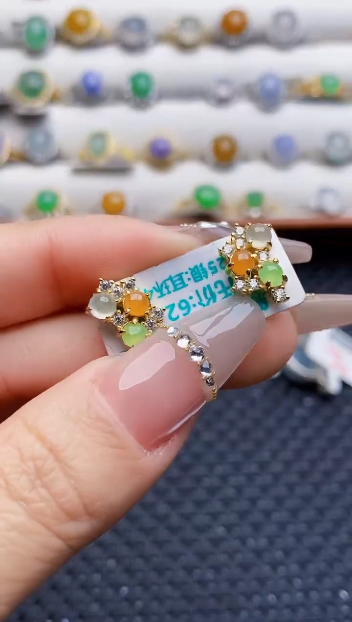 银S925镶嵌戒指翡翠6765