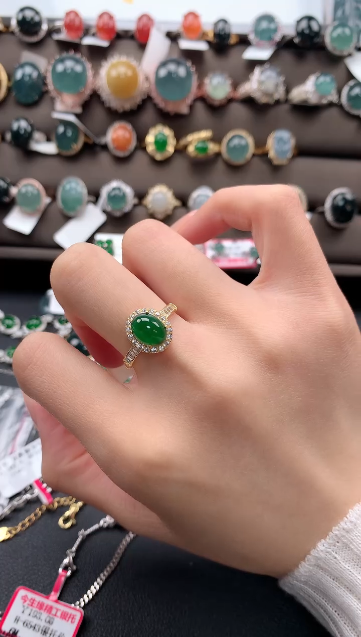 【闪购商品】翡翠戒指银S925镶嵌312321312