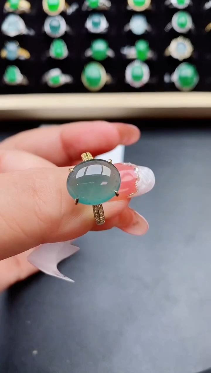 【闪购商品】翡翠戒指银S925镶嵌50800