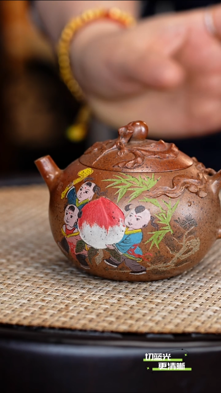 宜兴紫砂 DXY 柴烧 寿桃