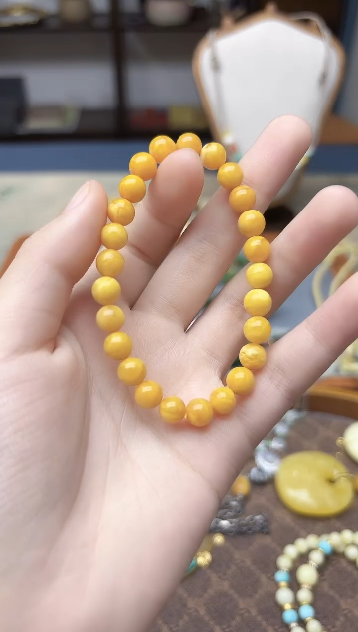 裸石蜜蜡未镶嵌蜜蜡手串7mmSAF