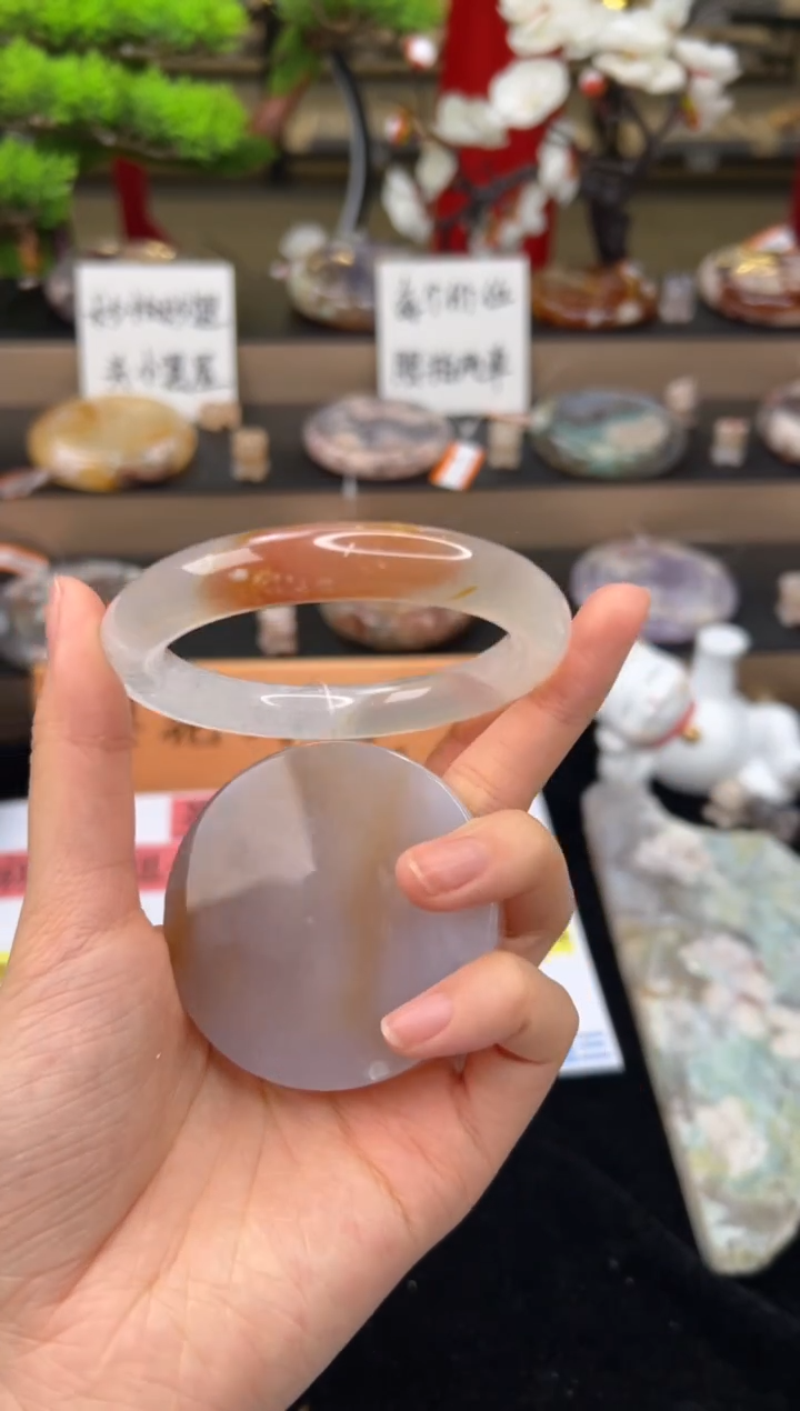 【闪购商品】石英质玉手镯未镶嵌57圈口（赠送镯心）11152