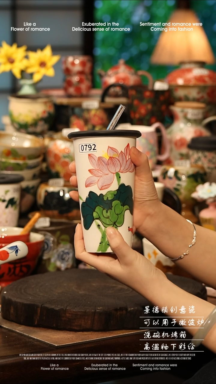 陶瓷景德镇高温釉下彩手工手绘款式@A0792@