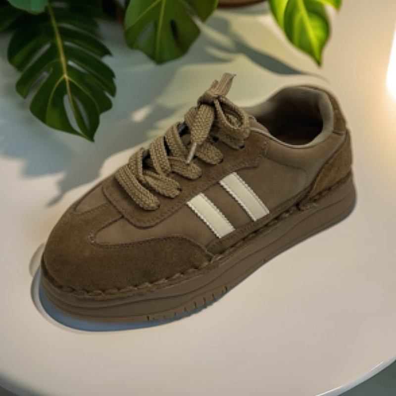 A3卡其厚底时尚德训女鞋潮流低帮休闲鞋单鞋873